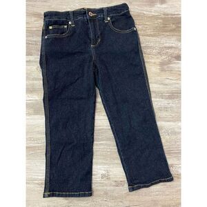 Baby Phat Capri Jeans Rhinestone & Gold Embroidered  Women’s Junior’s Sz 5